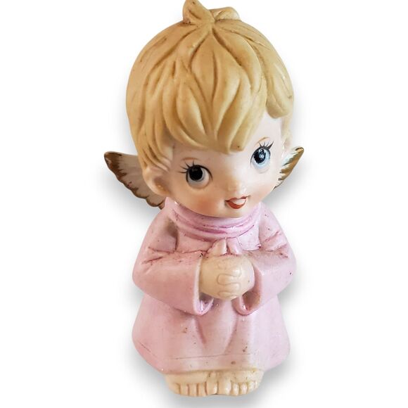 Lot of 3 VTG Angel Ornaments & Figurine Porcelain Tin Christmas Kitsch Decor - Picture 2 of 16